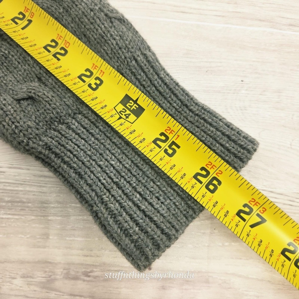 Ralph Lauren Vtg Womens Med Shooting Cardigan Cable Knit Suede Shoulder Patch - Picture 7 of 9